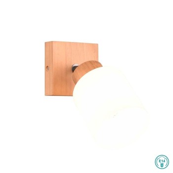 RL Lighting - Assam Επιτοίχιο Φωτιστικό Σποτ 1x E14 Φυσικό Ξύλο ΚΩΔ.-R81111030