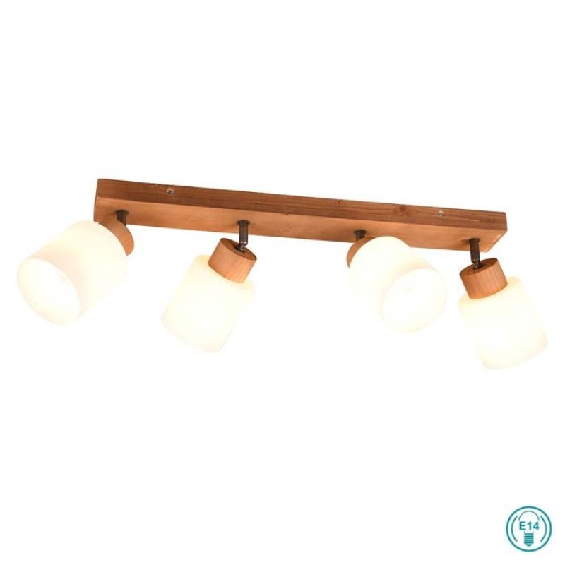 RL Lighting - Assam Φωτιστικό Οροφής 4xE14 Φυσικό Ξύλο ΚΩΔ.-R81114030