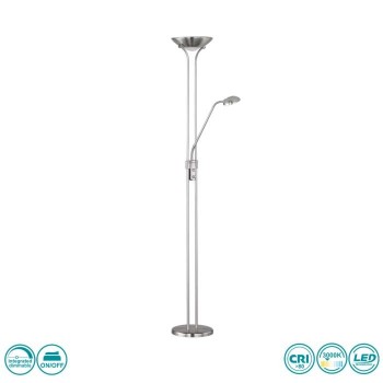 RL Lighting - Spock Φωτιστικό Δαπέδου LED 3000K Νίκελ Ματ ΚΩΔ.-R42292107