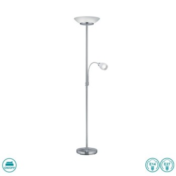 RL Lighting - Gerry Φωτιστικό Δαπέδου 2xE27 & 1xE14 Νίκελ Ματ ΚΩΔ.-R40063107