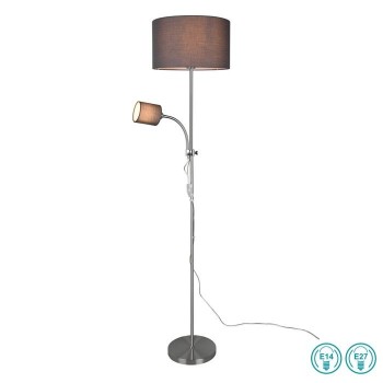 RL Lighting - Owen Φωτιστικό Δαπέδου 1xE27 & 1xE14 Νίκελ Ματ ΚΩΔ.-R40192007