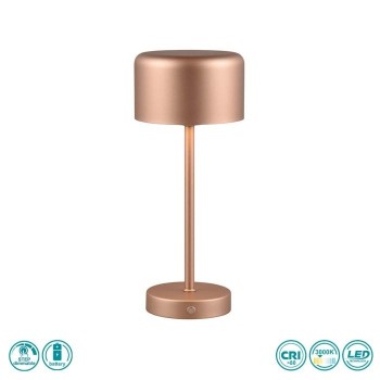 RL Lighting - Jeff Φωτιστικό Επιτραπέζιο Επαναφορτιζόμενο LED 3000K Καφέ ΚΩΔ.-R59151165