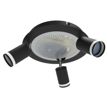 Spotlight - ΠΛΑΦΟΝΙΕΡΑ 7W 3000K+GU10 ΜΑΥΡΟ