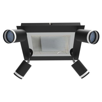 Spotlight - ΠΛΑΦΟΝΙΕΡΑ 9W 3000K+GU10 ΜΑΥΡΟ