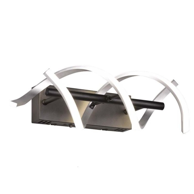 TRIO LIGHTING - Sequence Επιτοίχιο φωτιστικό LED Βουρτσιστό Αλουμίνιο-Μαύρο Ματ ΚΩΔ.-241810205