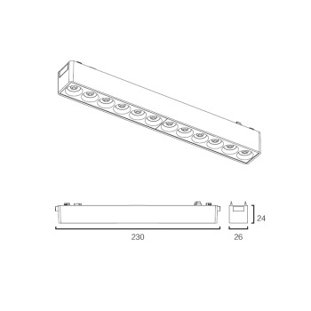 Sunlight - Orient-12G-SM Γραμμικό Φωτιστικό Μαγνητικής Ράγας 48V σε Λευκό Χρώμα