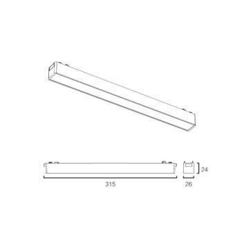 Sunlight - Orient-10FL-W Γραμμικό Φωτιστικό Μαγνητικής Ράγας 48V σε Λευκό Χρώμα