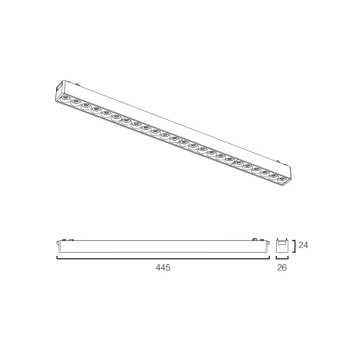 Sunlight - Orient-24G-SM Γραμμικό Φωτιστικό Μαγνητικής Ράγας 48V σε Λευκό Χρώμα
