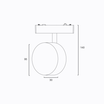 Sunlight - Orient-9RF-3 Σποτ Φωτιστικό Μαγνητικής Ράγας 48V σε Λευκό Χρώμα
