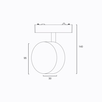 Sunlight - Orient-9RF-SM Σποτ Φωτιστικό Μαγνητικής Ράγας 48V σε Λευκό Χρώμα